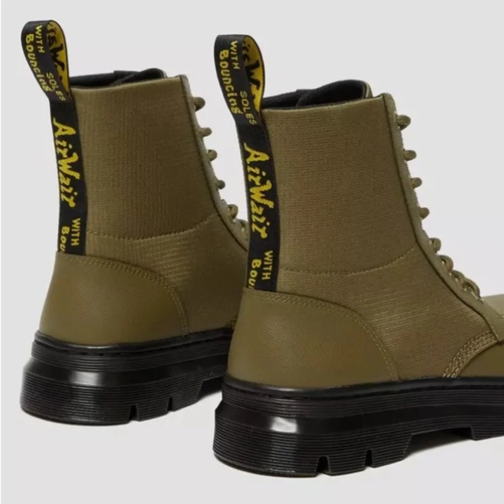 Dr. Martens Jadon Olive Leather & Nylon Combat Boots - Men's